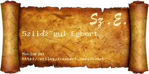 Szilágyi Egbert névjegykártya