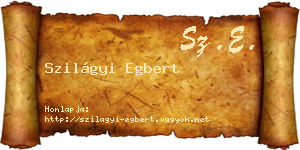 Szilágyi Egbert névjegykártya