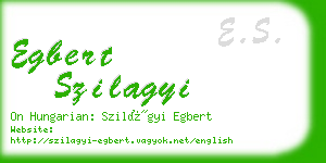 egbert szilagyi business card